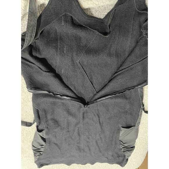 Unique Lagenlook women's size 14 wool black jumper midi dress Guzella - Picture 8 of 9